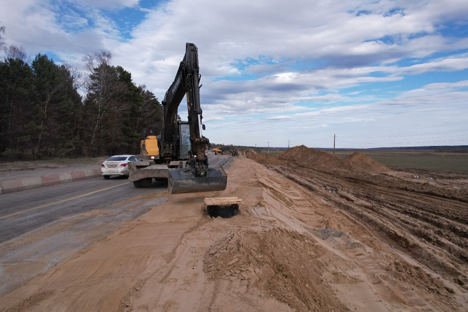 видео с коптера, путепровод в аникеевке, ремонт дороги в серпухове,