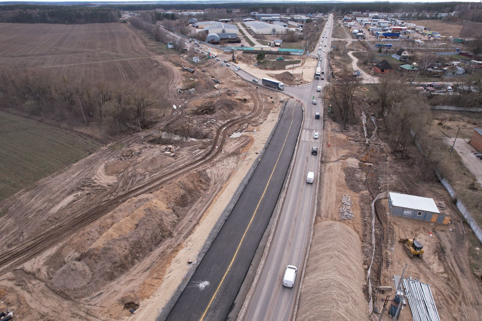 видео с коптера, путепровод в аникеевке, ремонт дороги в серпухове,