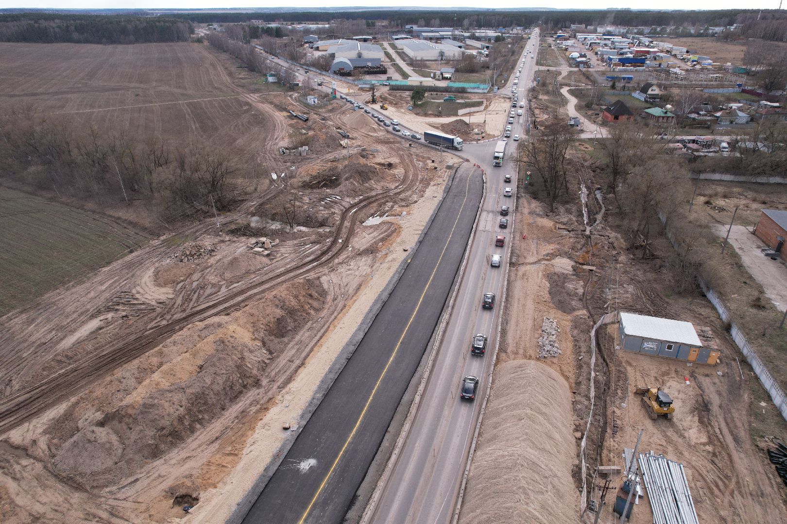 видео с коптера, путепровод в аникеевке, ремонт дороги в серпухове,