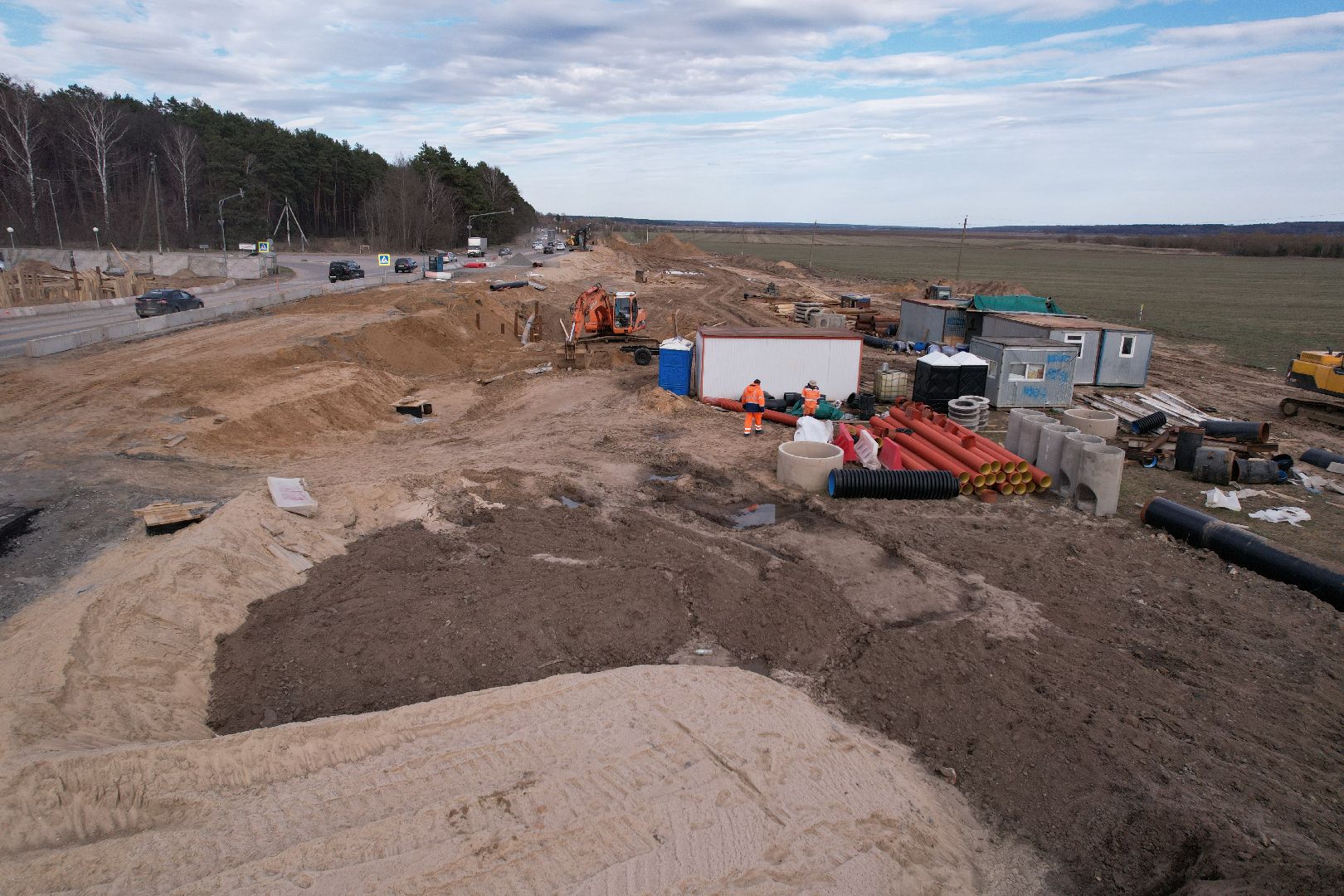 видео с коптера, путепровод в аникеевке, ремонт дороги в серпухове,