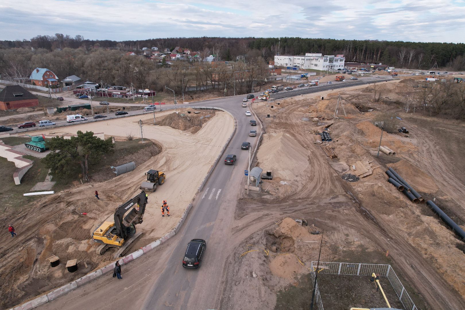 видео с коптера, путепровод в аникеевке, ремонт дороги в серпухове,