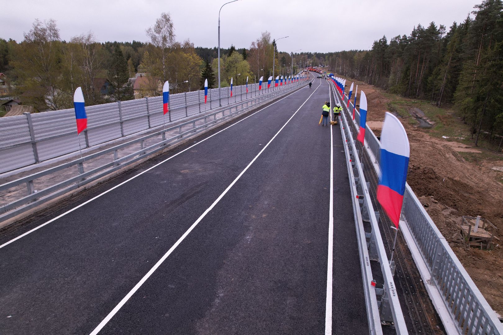 видео с коптера, путепровод в аникеевке, дороги подмосковья,