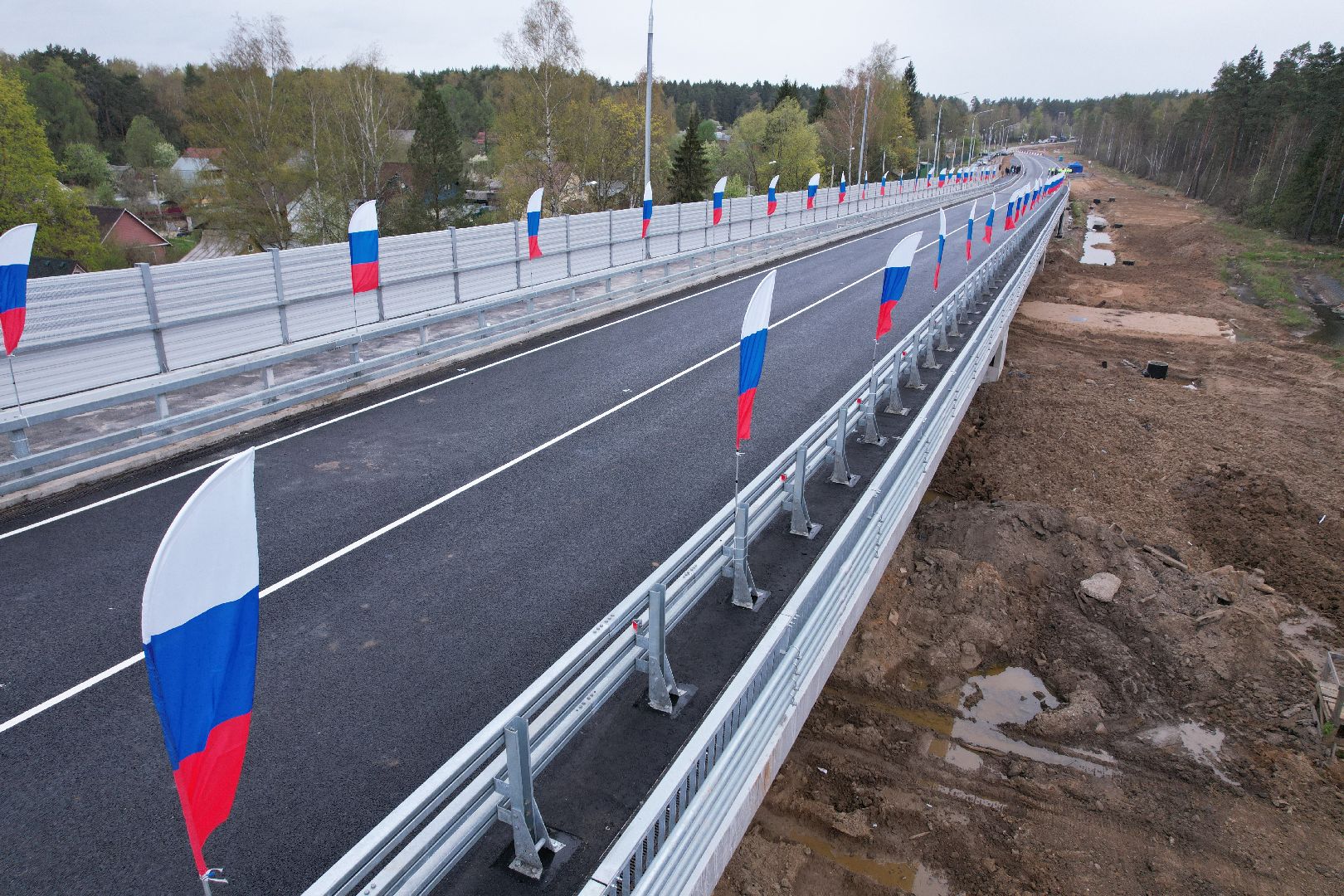 видео с коптера, путепровод в аникеевке, дороги подмосковья,