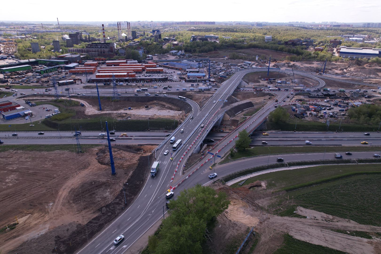 видео с коптера, дороги подмосковья, развязка каширского и володарского шоссе,