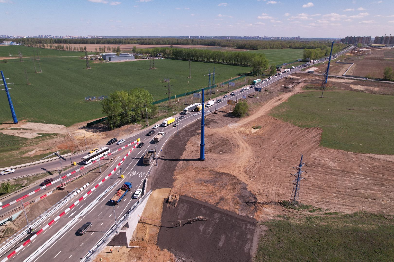 видео с коптера, дороги подмосковья, развязка каширского и володарского шоссе,