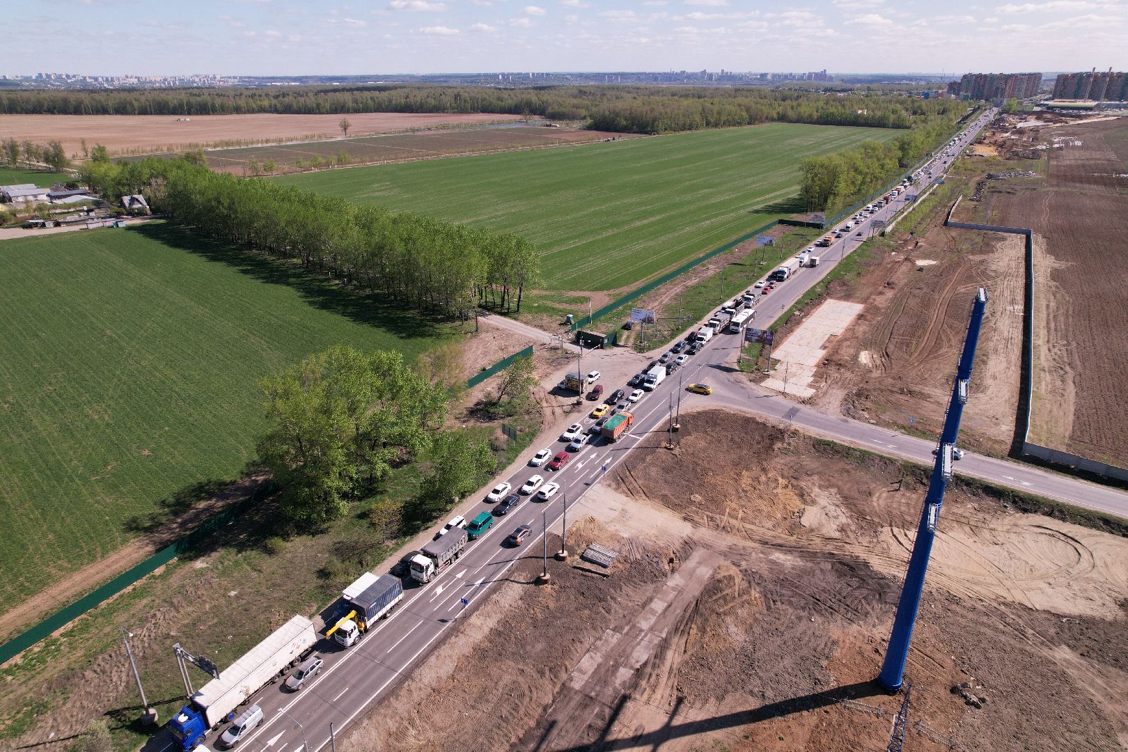 видео с коптера, дороги подмосковья, развязка каширского и володарского шоссе,