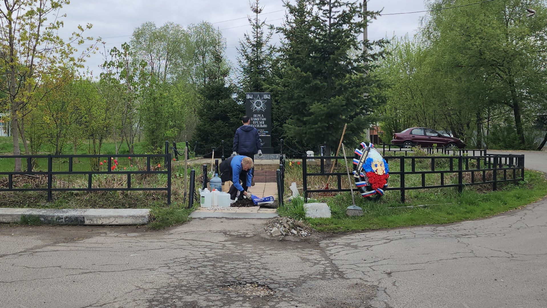 серпухов, поселок пограничный, микрорайон имени ногина, памятник вов, шефство на памятником вов,