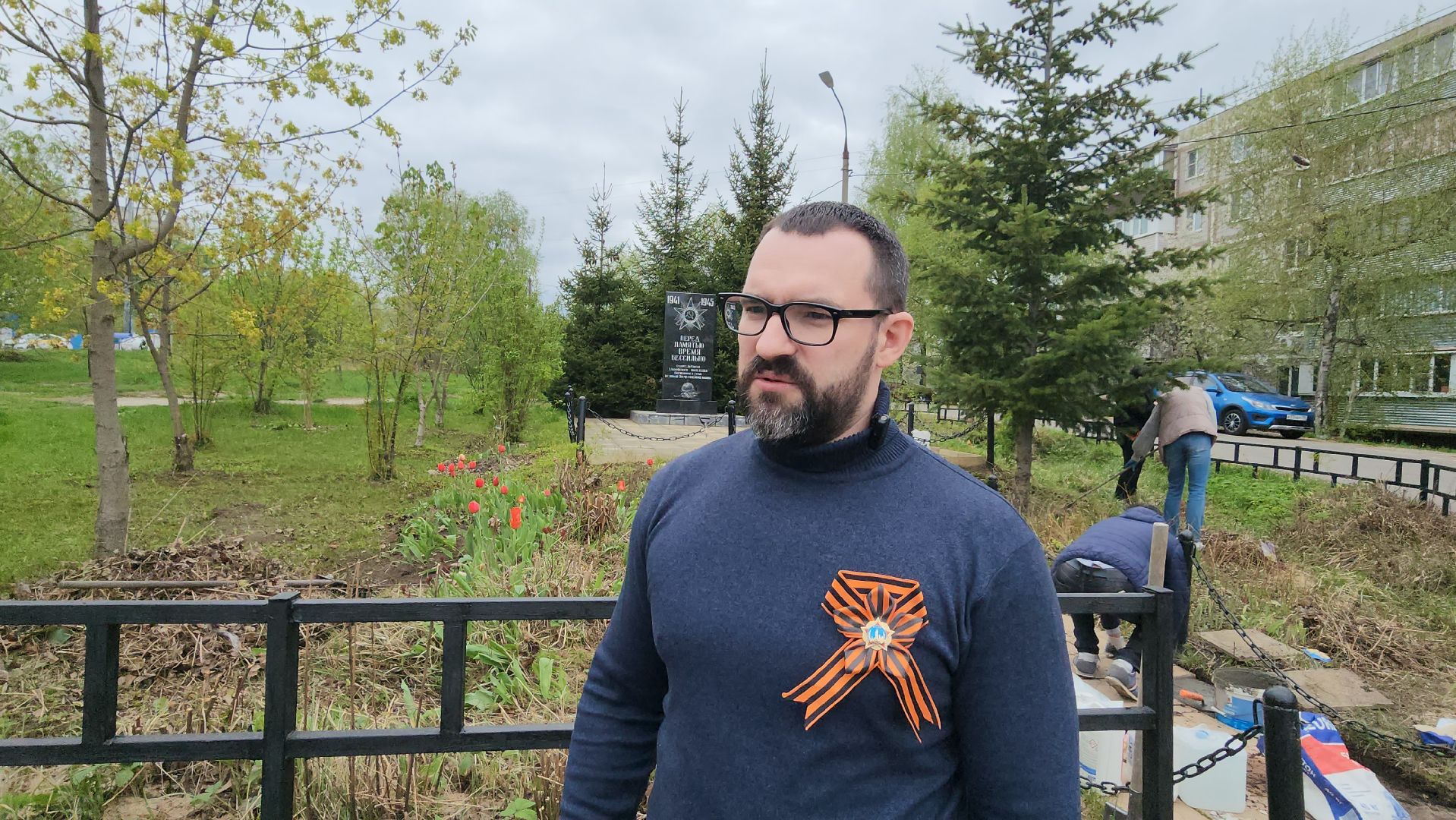 серпухов, поселок пограничный, микрорайон имени ногина, памятник вов, шефство на памятником вов,