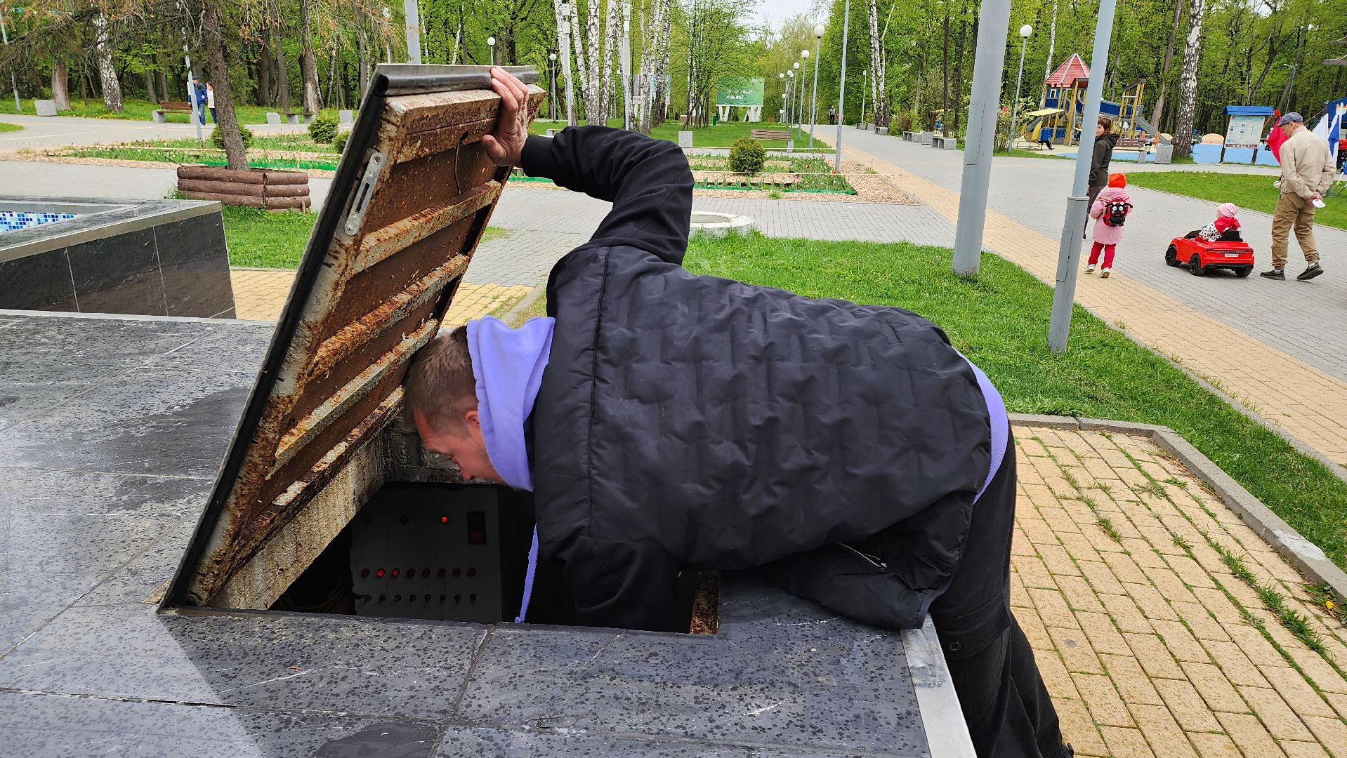 кашира, парк, фонтан, теплый сезон, благоустройство, озеленение,