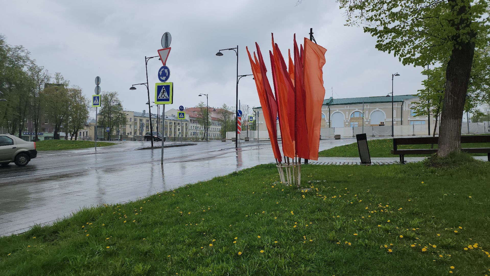 серпухов, подмосковье, 9 мая, украсили город,