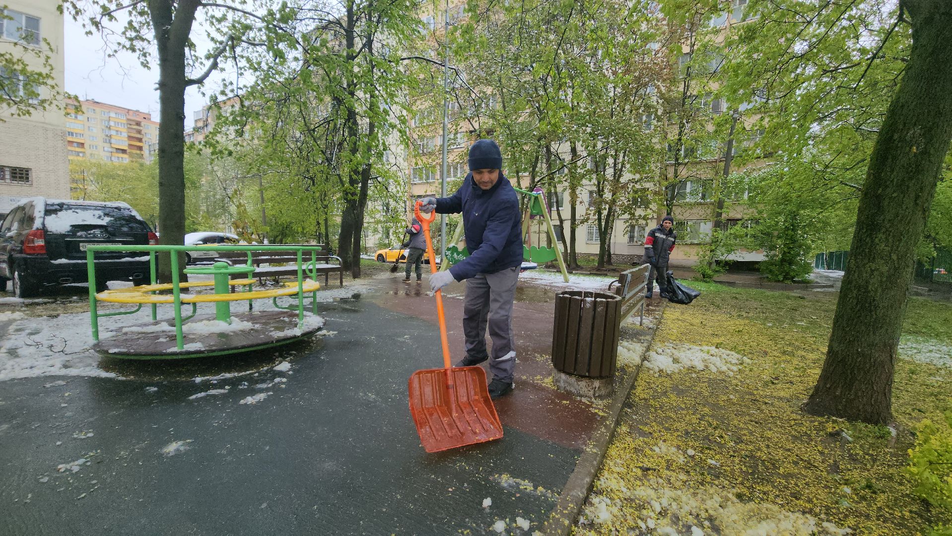 красногорск, снегопад, май, скандинавский циклон, ураган,