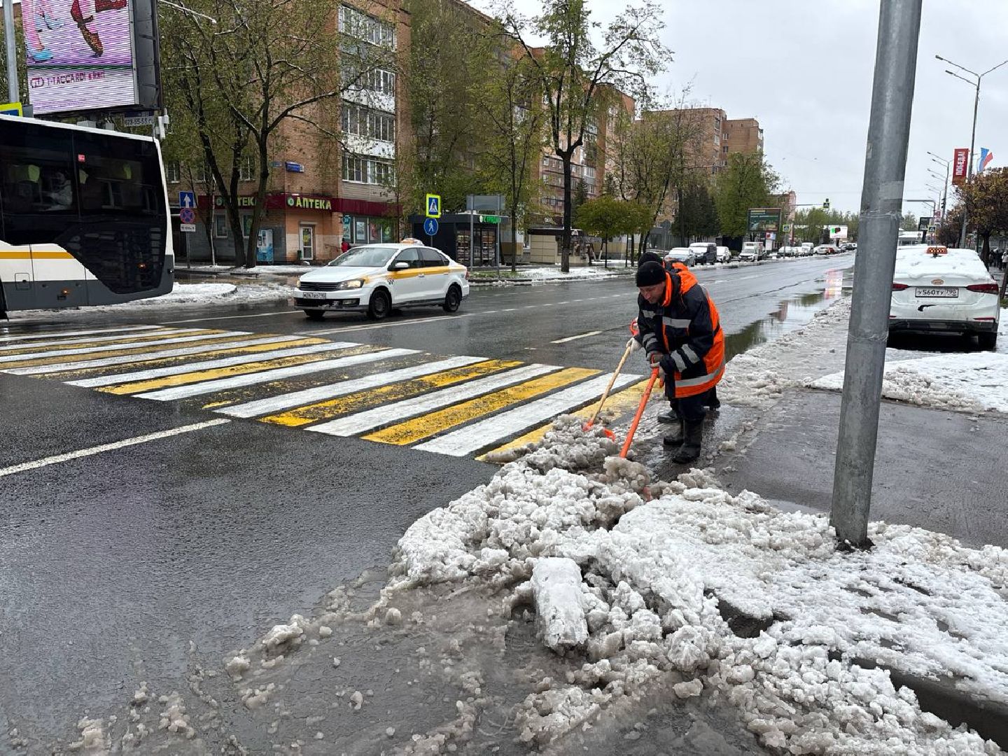 пушкино, снегопад, коммунальная служба,коммунальная техника,
