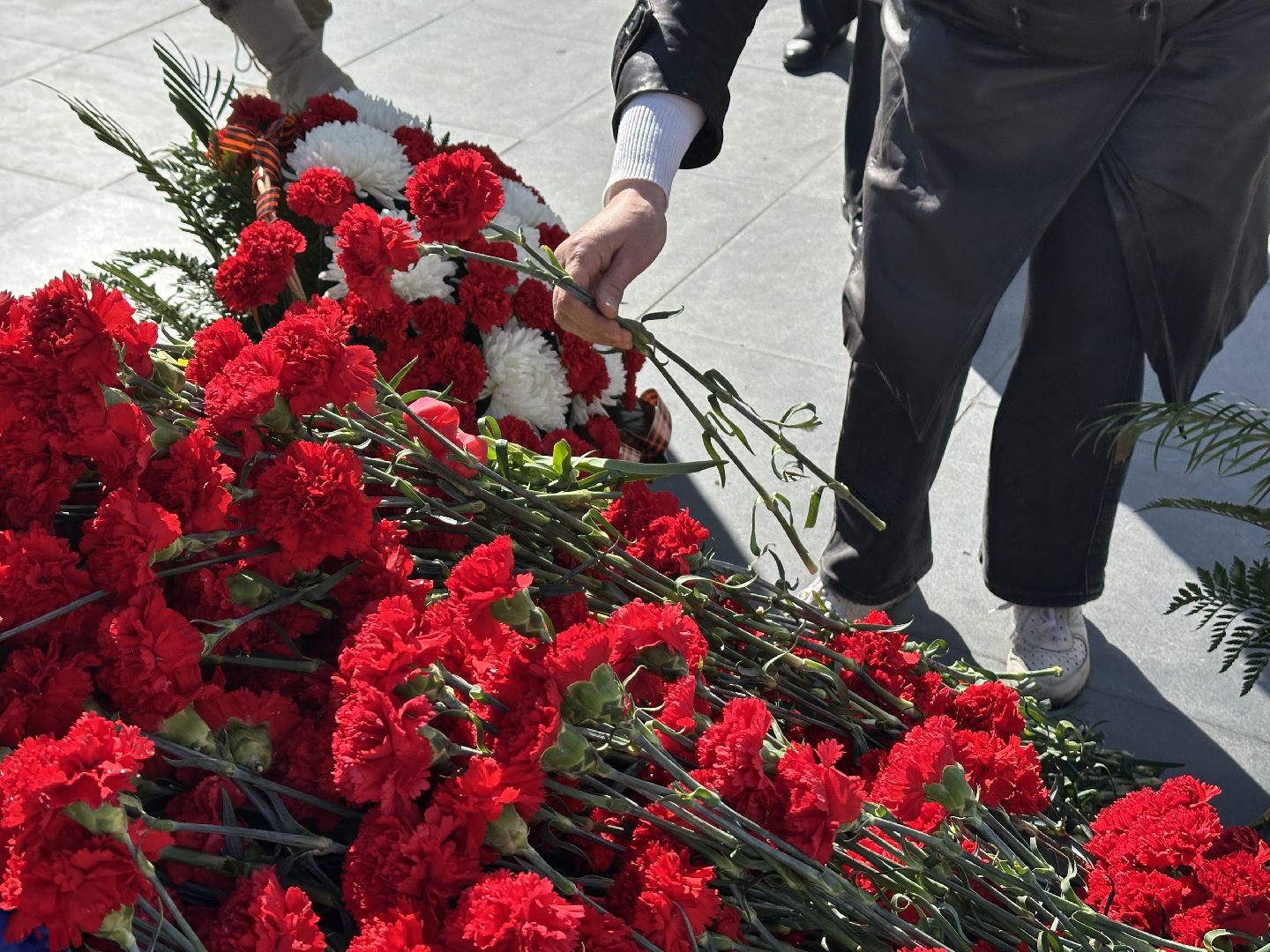 пушкино, возложение цветов, день победы, мемориал скорбящая мать,