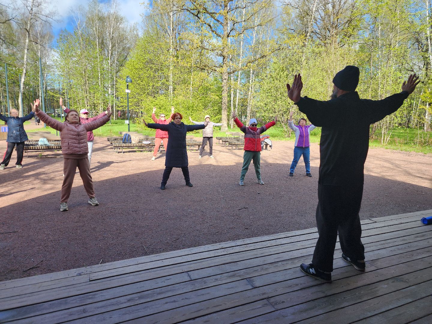 фрязино, лесопарк, гимнастика, физкультура,