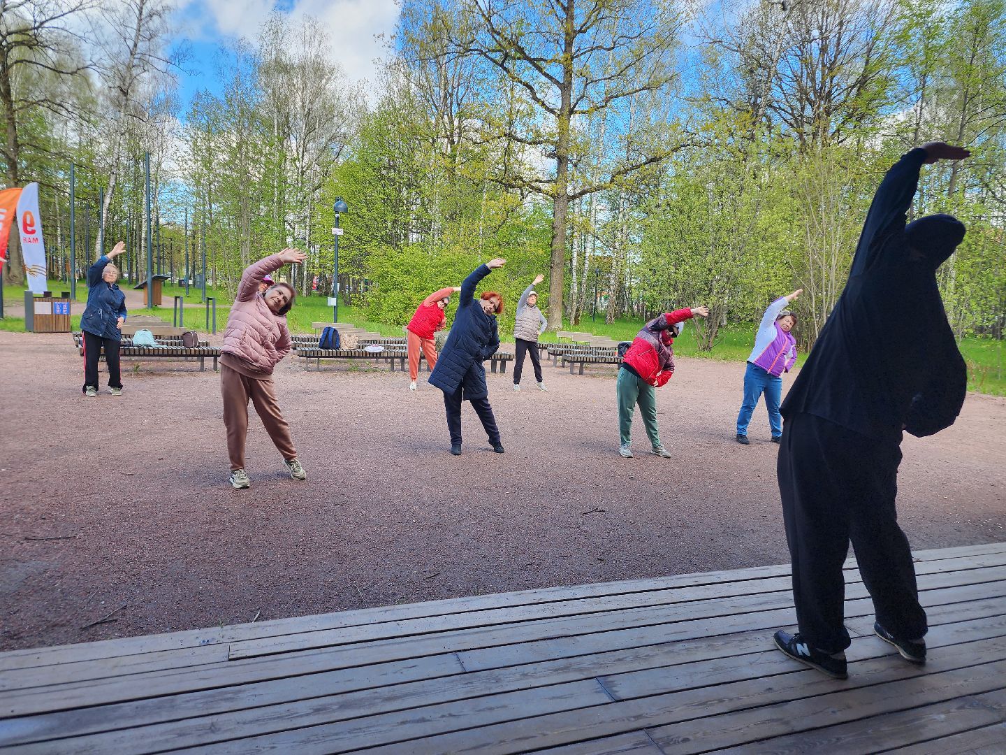 фрязино, лесопарк, гимнастика, физкультура,