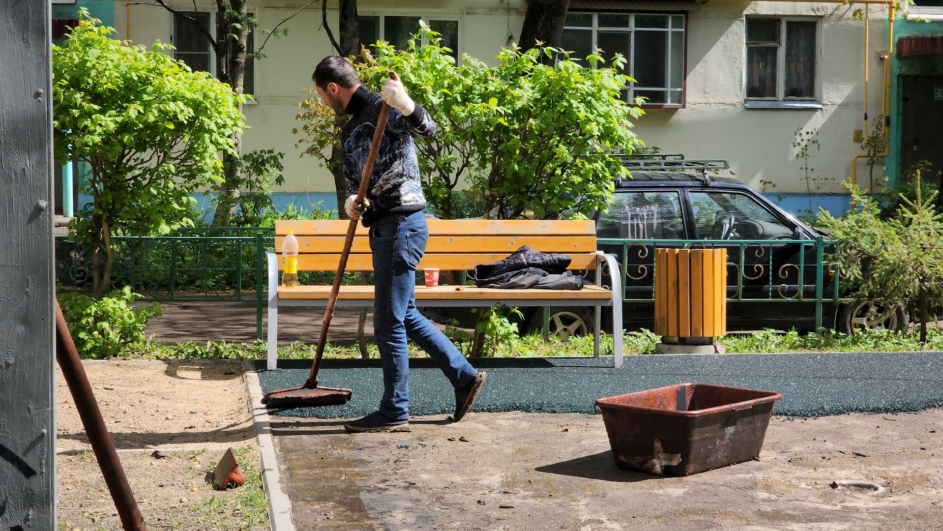 детская  площадка, резиновое покрытие, Лобня ,