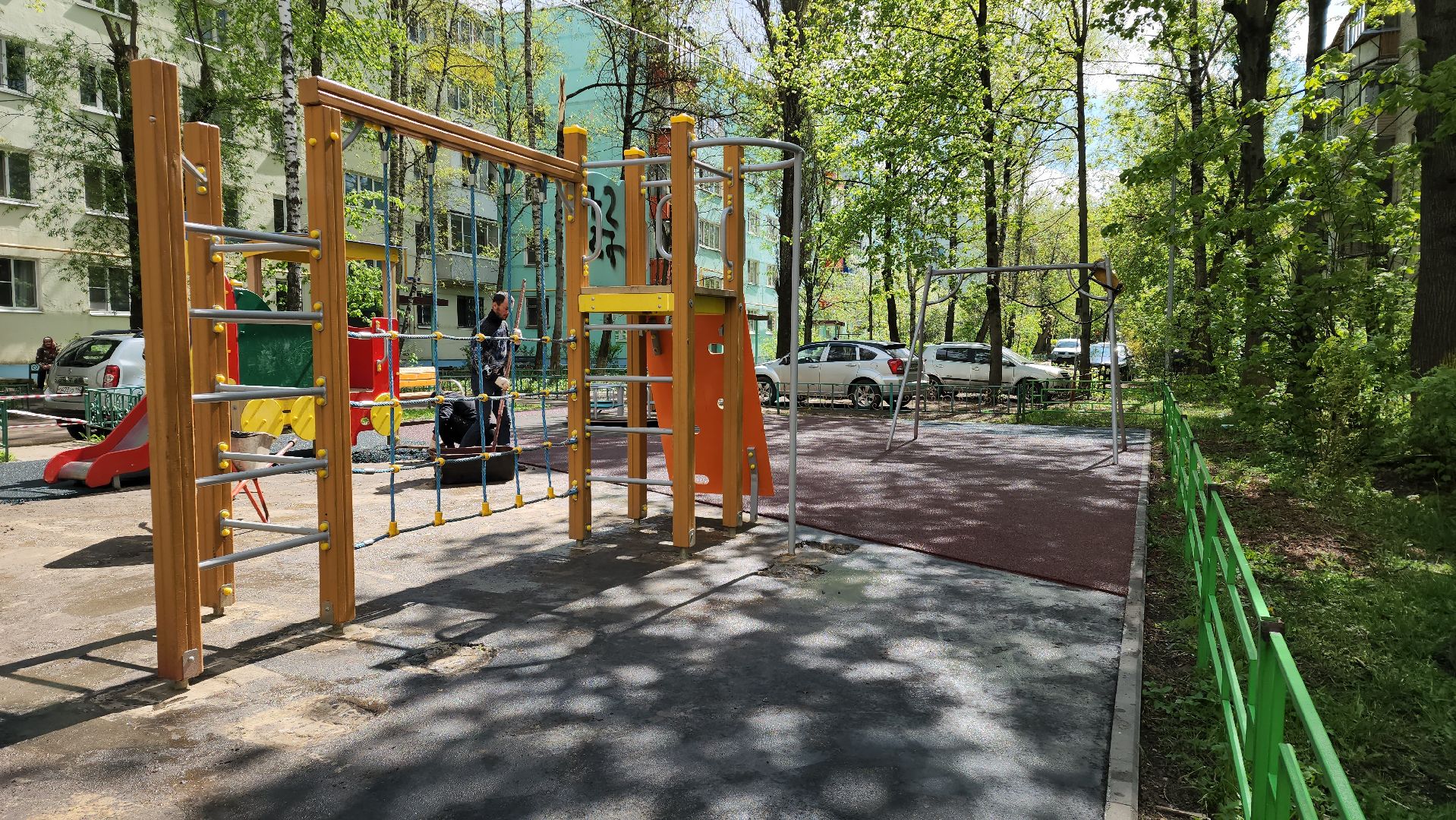 детская  площадка, резиновое покрытие, Лобня ,