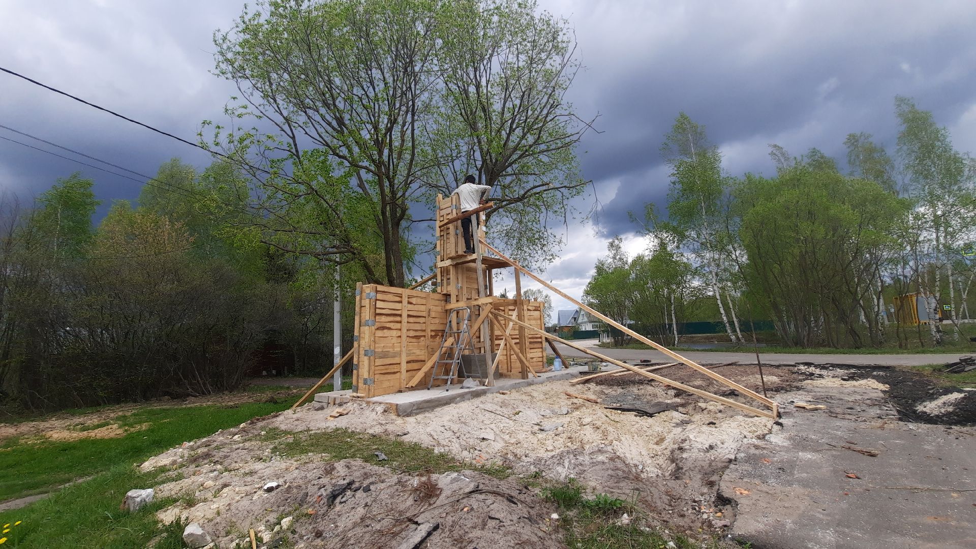 Шатура, Лузгарино, обелиск, ремонт