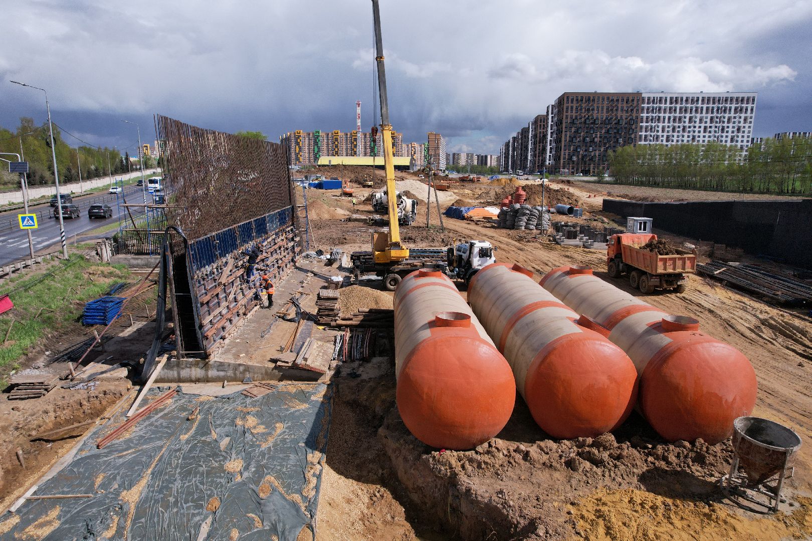 видео с коптера, дороги подмосковья, володарское шоссе,