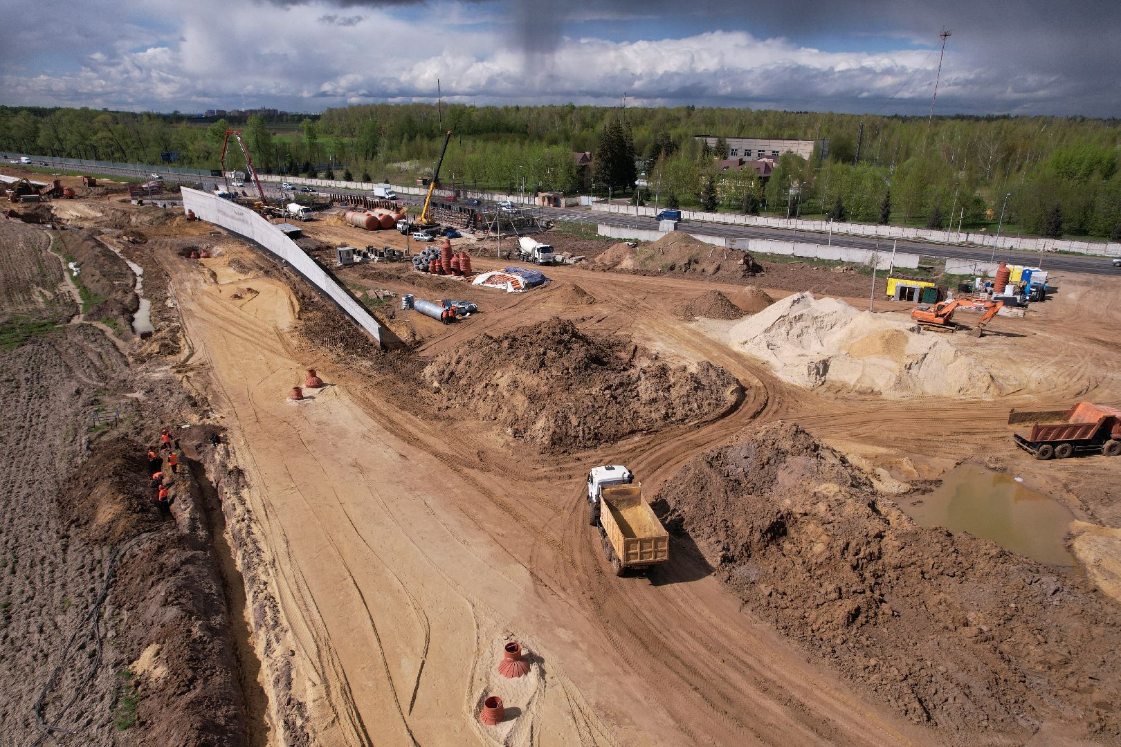 видео с коптера, дороги подмосковья, володарское шоссе,