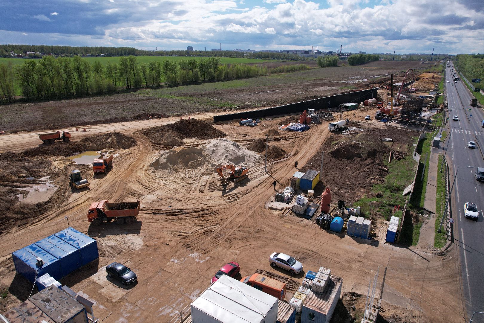 видео с коптера, дороги подмосковья, володарское шоссе,