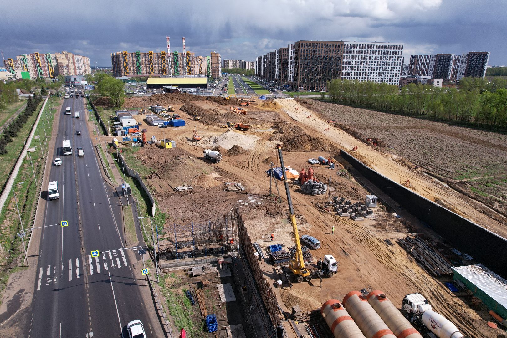 видео с коптера, дороги подмосковья, володарское шоссе,