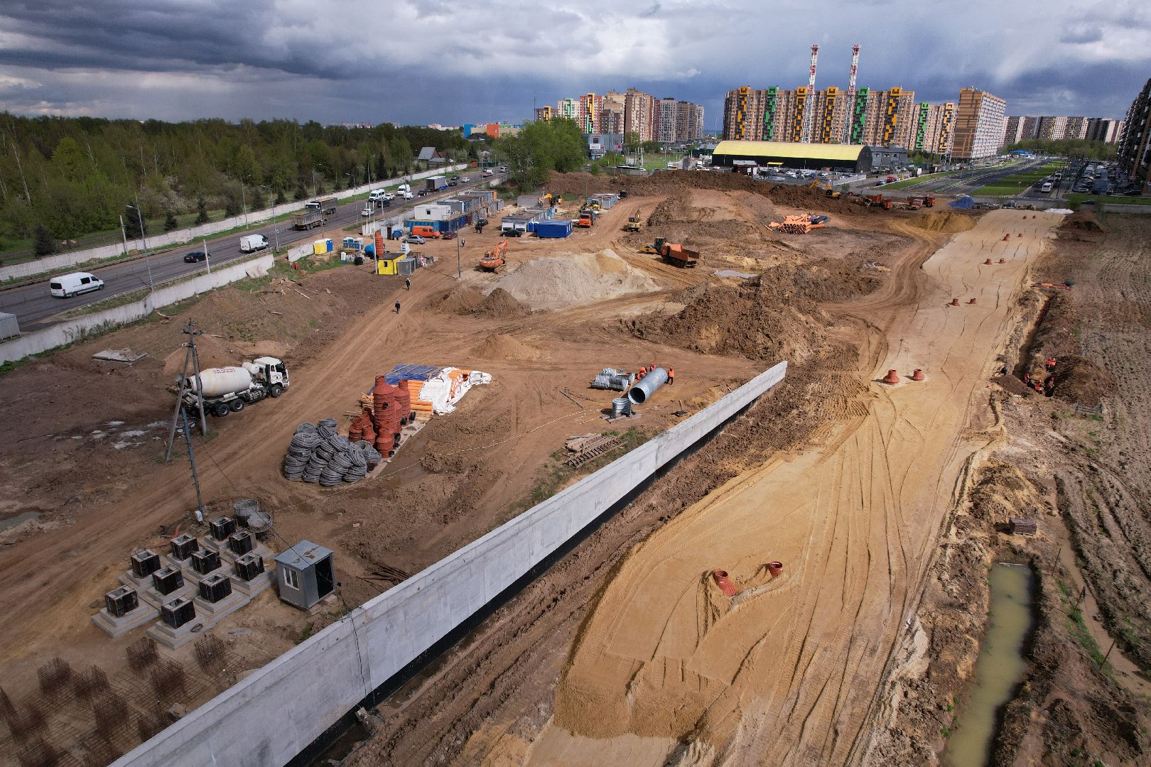 видео с коптера, дороги подмосковья, володарское шоссе,