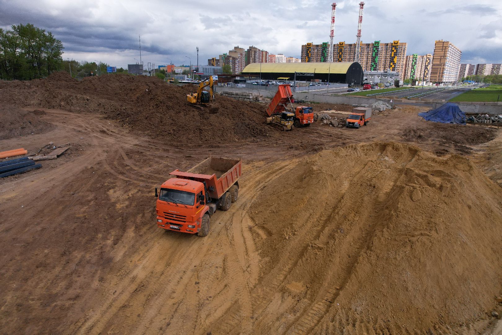 видео с коптера, дороги подмосковья, володарское шоссе,