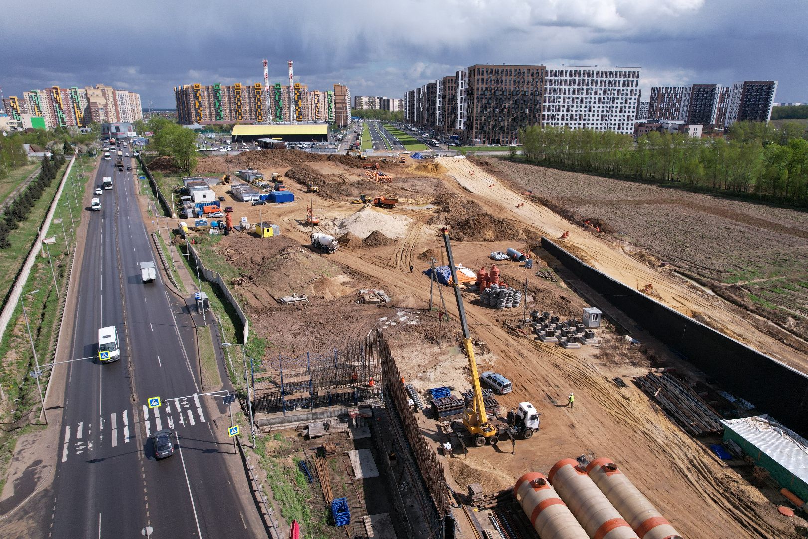 видео с коптера, дороги подмосковья, володарское шоссе,