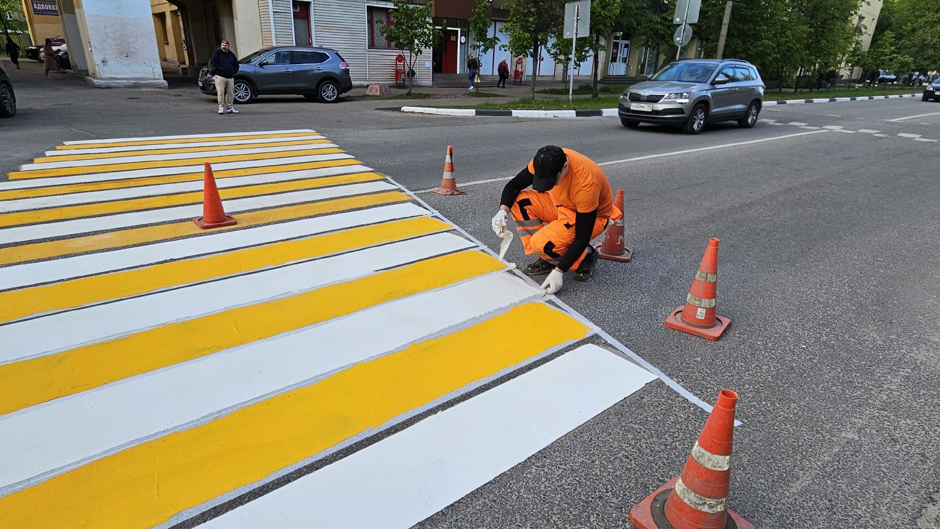 разметка, пешеходный переход, жуковский, жкх,