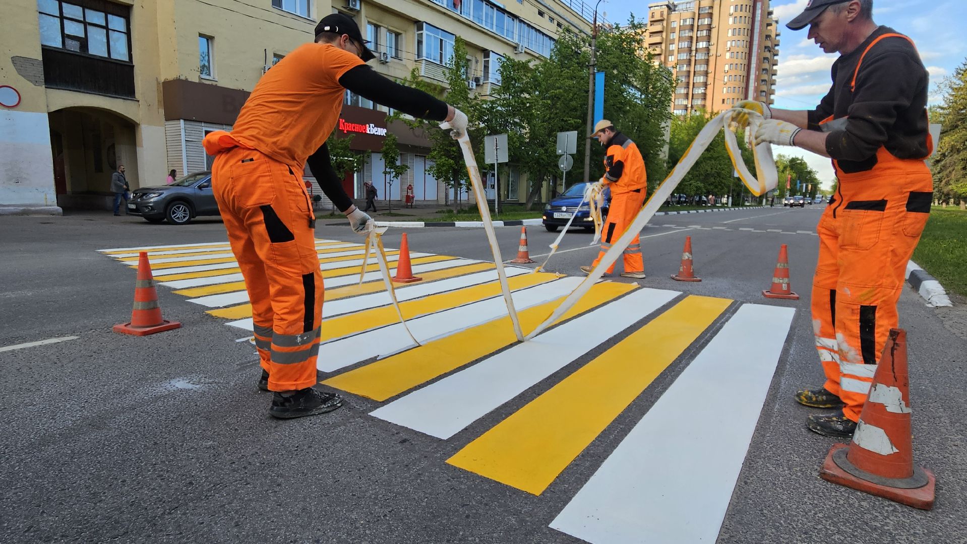 разметка, пешеходный переход, жуковский, жкх,