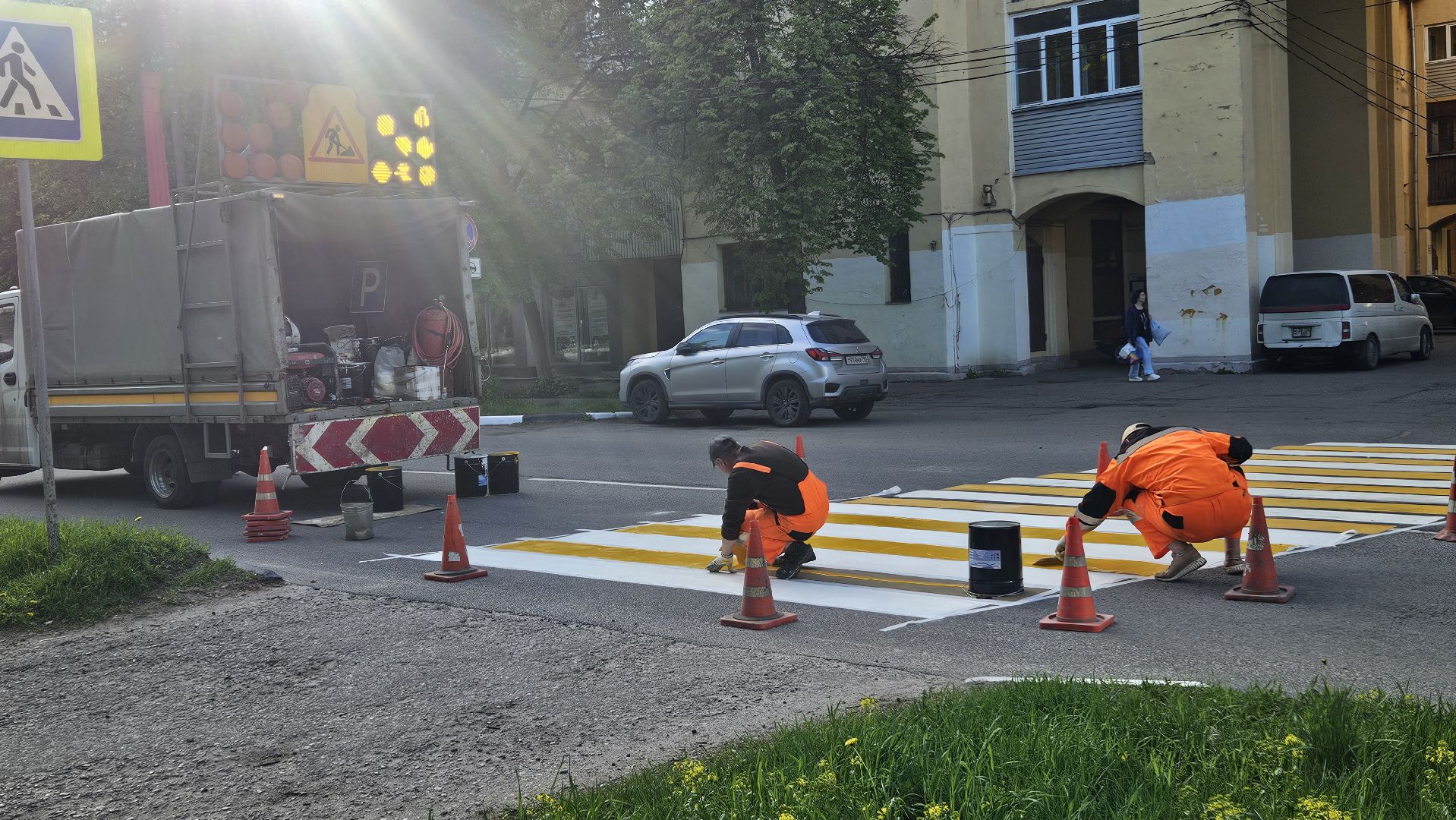 разметка, пешеходный переход, жуковский, жкх,