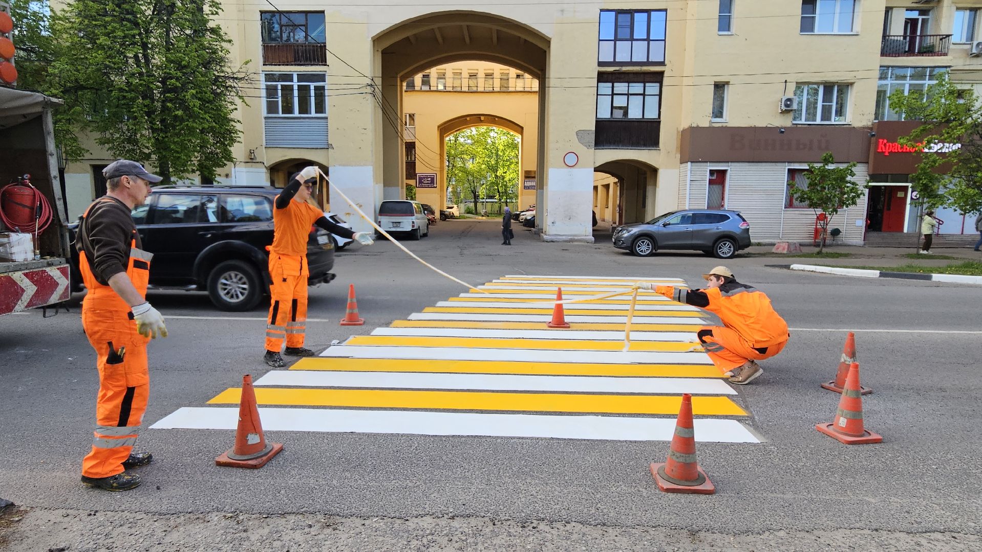 разметка, пешеходный переход, жуковский, жкх,