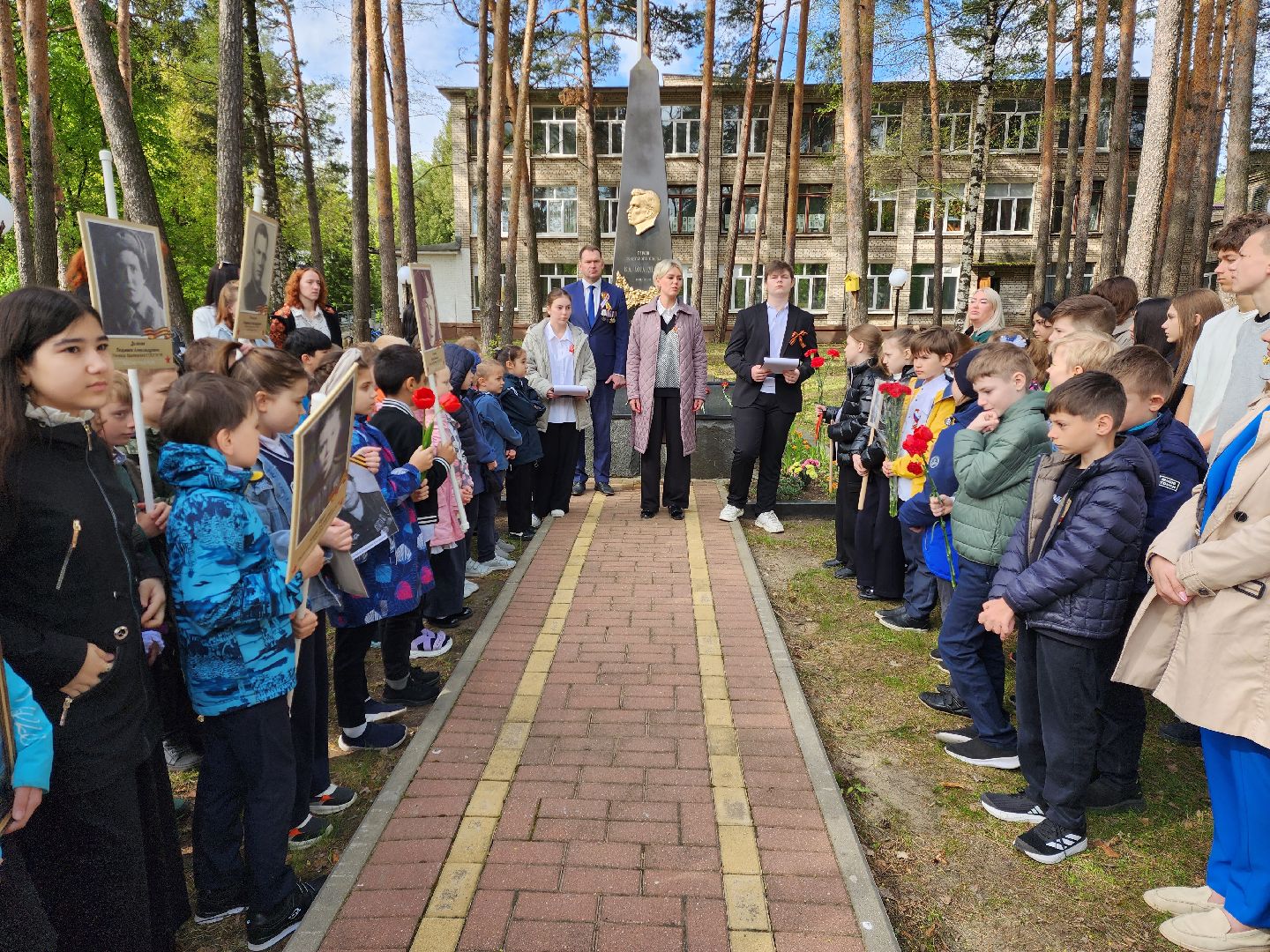 раменское, общество, возложение цветов к обелиску герою великой отечественной войны , мероприятие на территории кратовской школы 98,