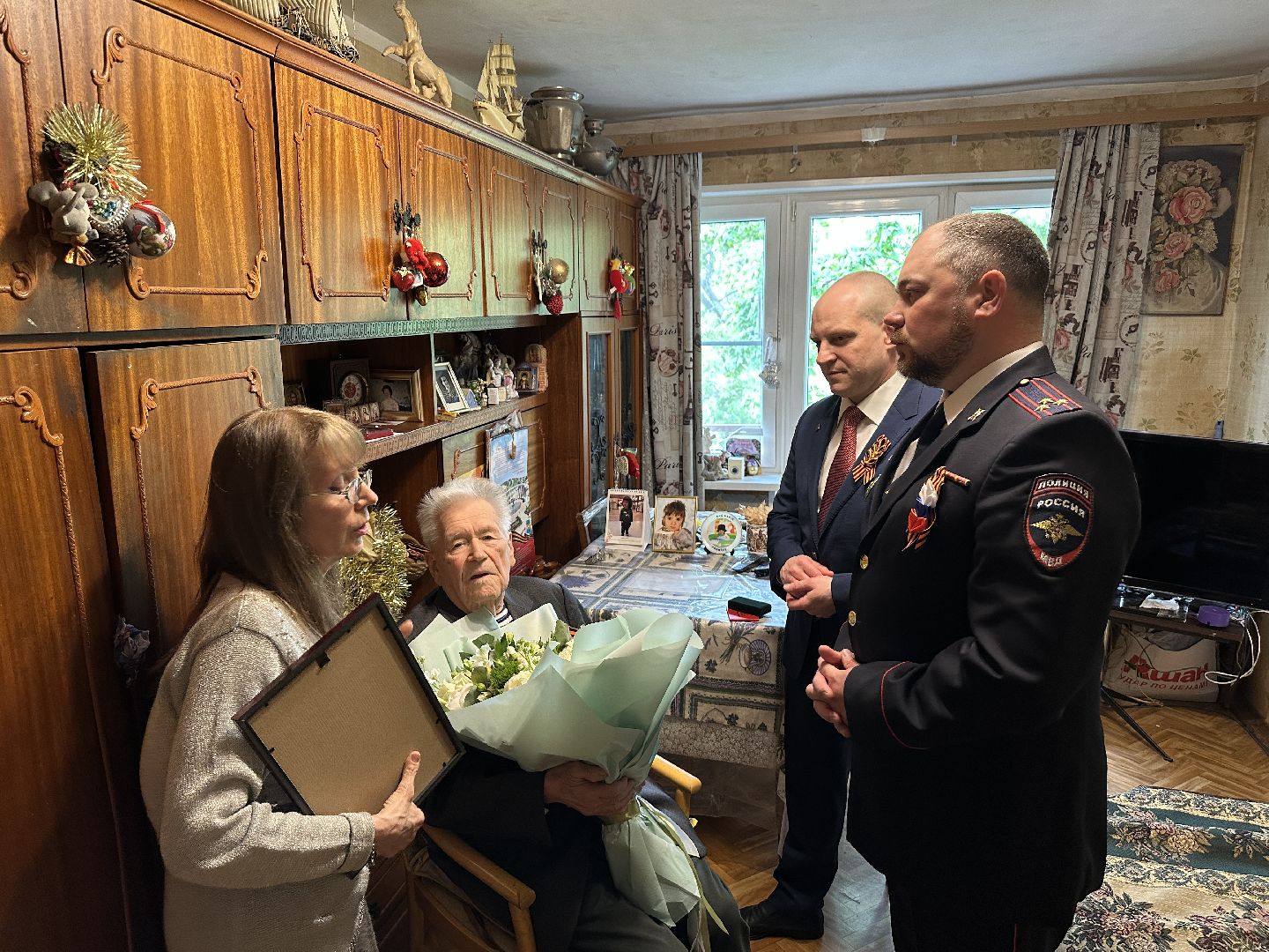 великая отечественная война, пушкино, ветеран вов,  поздравили ветерана,