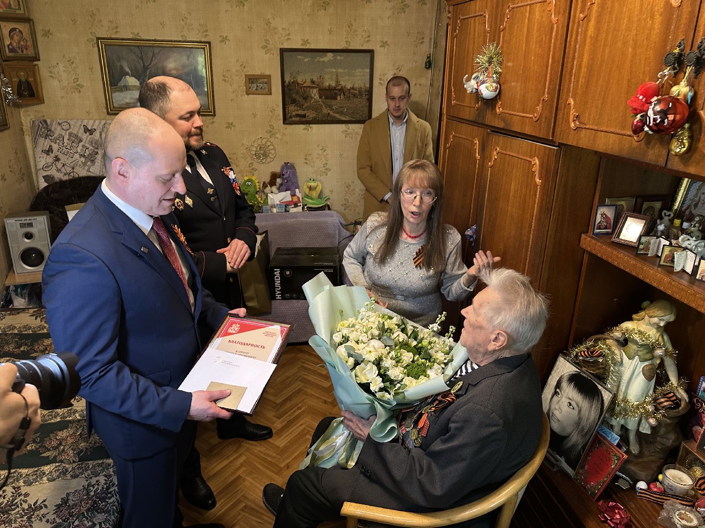 великая отечественная война, пушкино, ветеран вов,  поздравили ветерана,