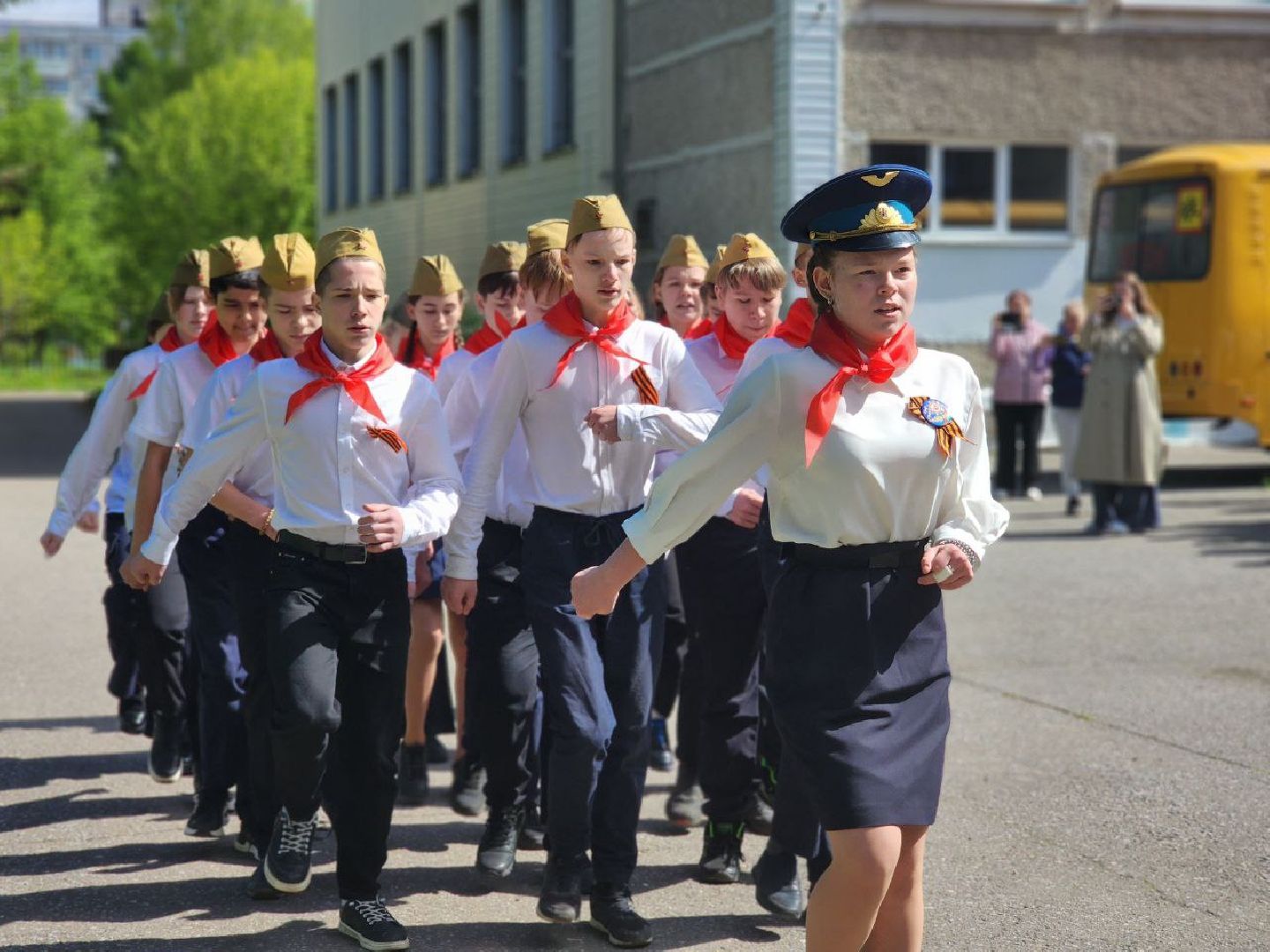 воскресенск, смотр строя и песни, школа,