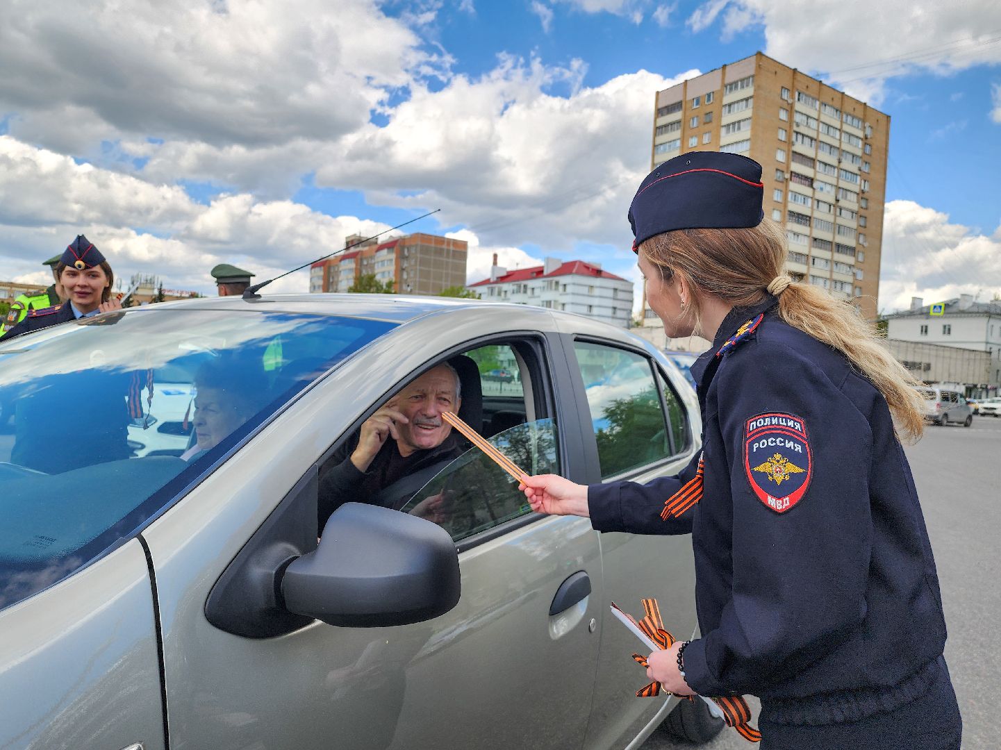 Подольск, георгиевская ленточка, всероссийская акция, полиция,гаи, ваи,