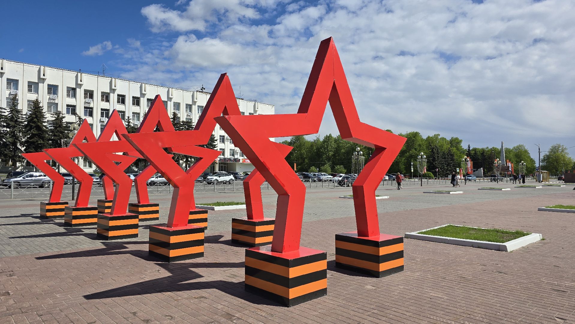 Коломна, 9 мая, день победы, украшение города,