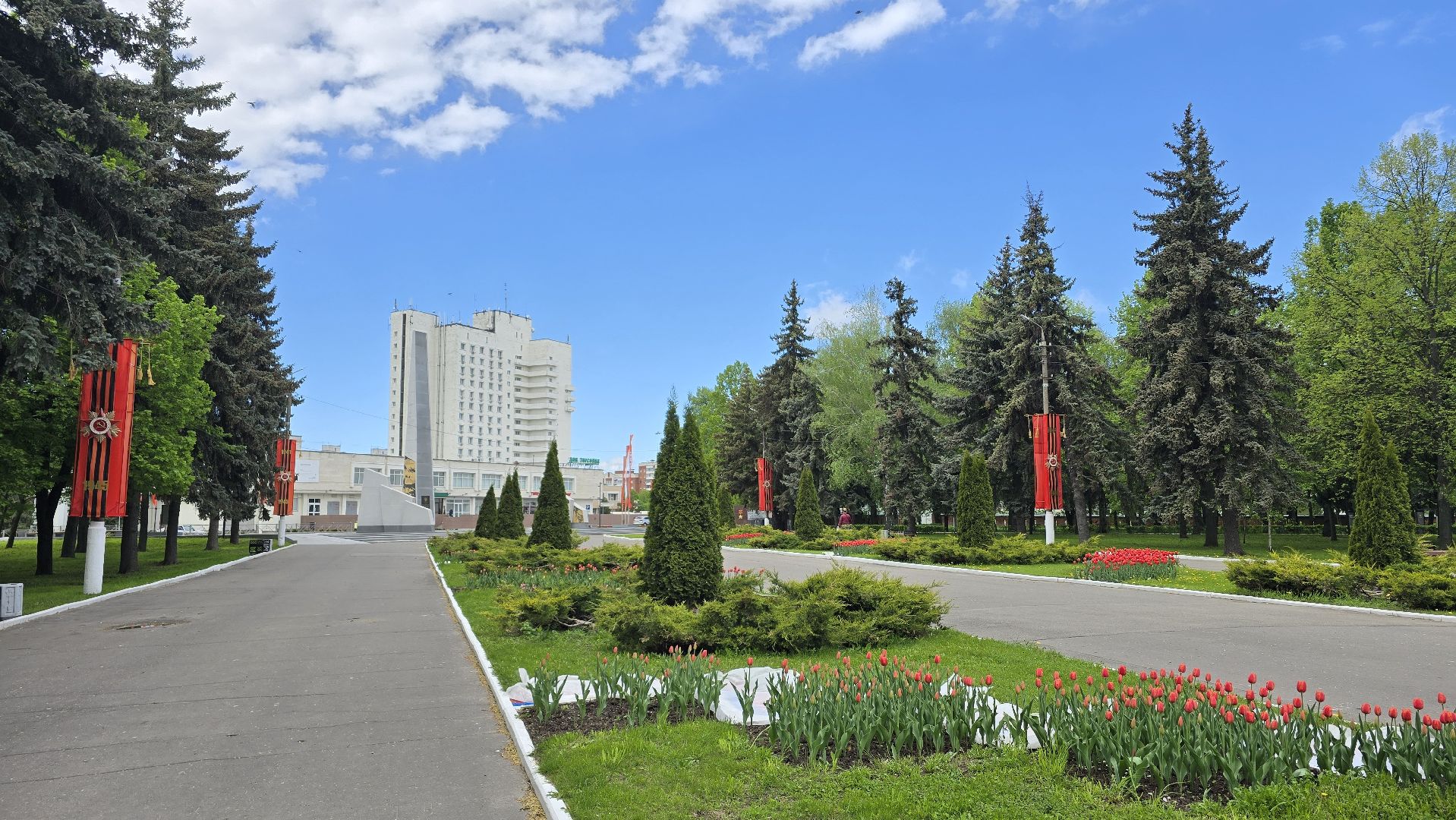 Коломна, 9 мая, день победы, украшение города,