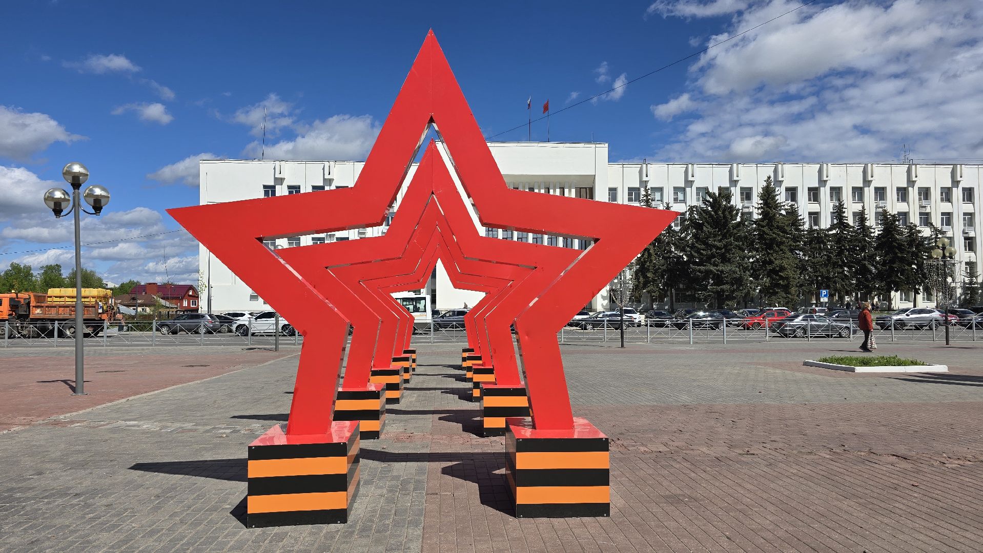 Коломна, 9 мая, день победы, украшение города,