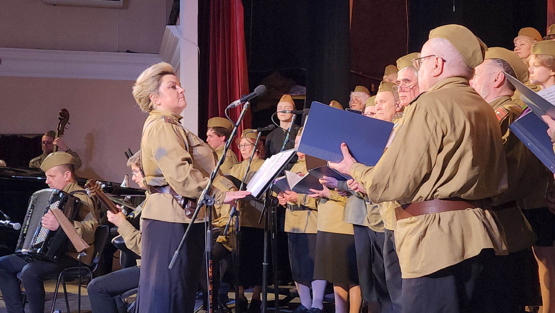 пушкино, хор, день победы, песни военных лет, 80 - летие победы, выступление,патриотизм,великая победа,вертикалки,