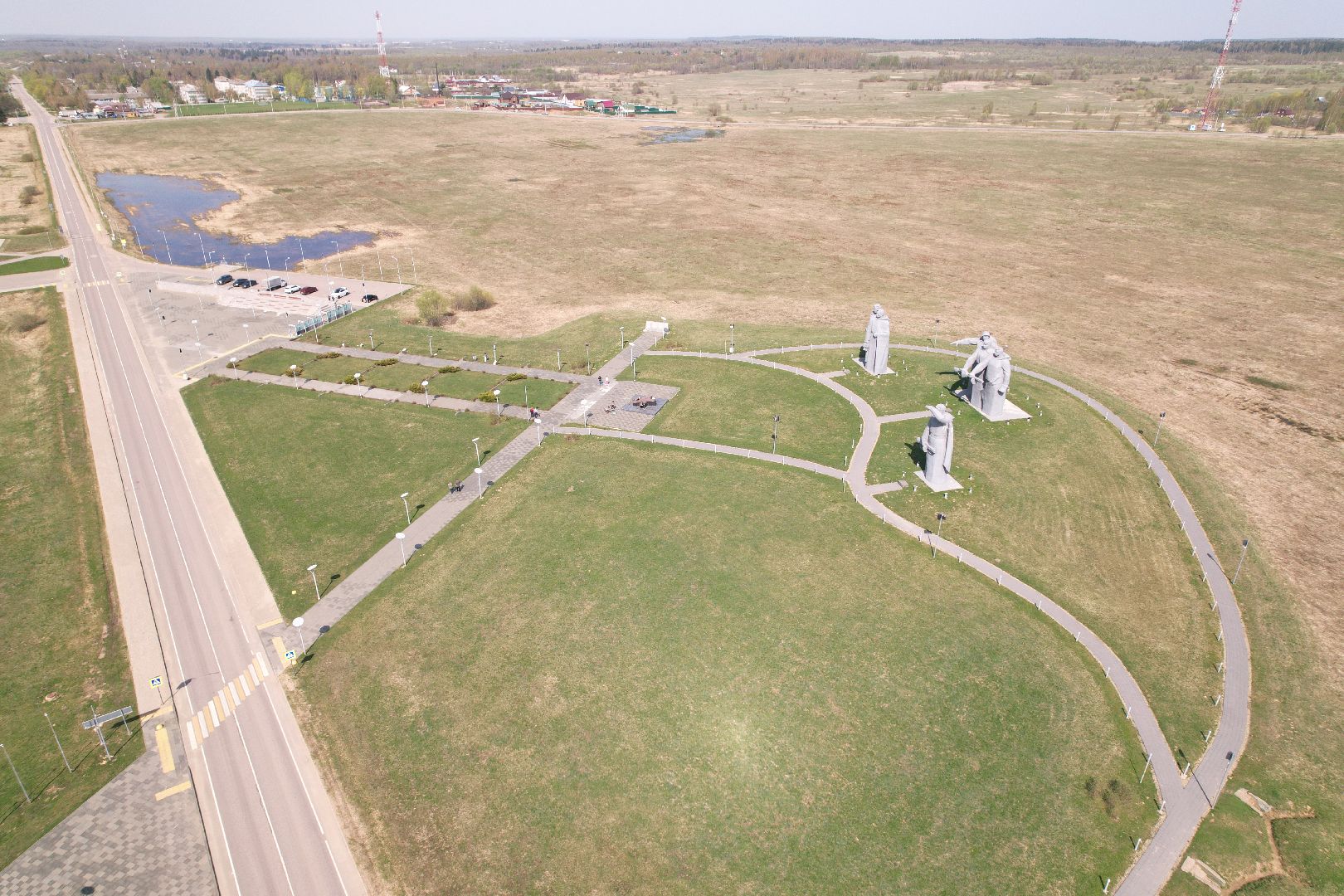 видео с коптера, мемориал Героям-панфиловцам,