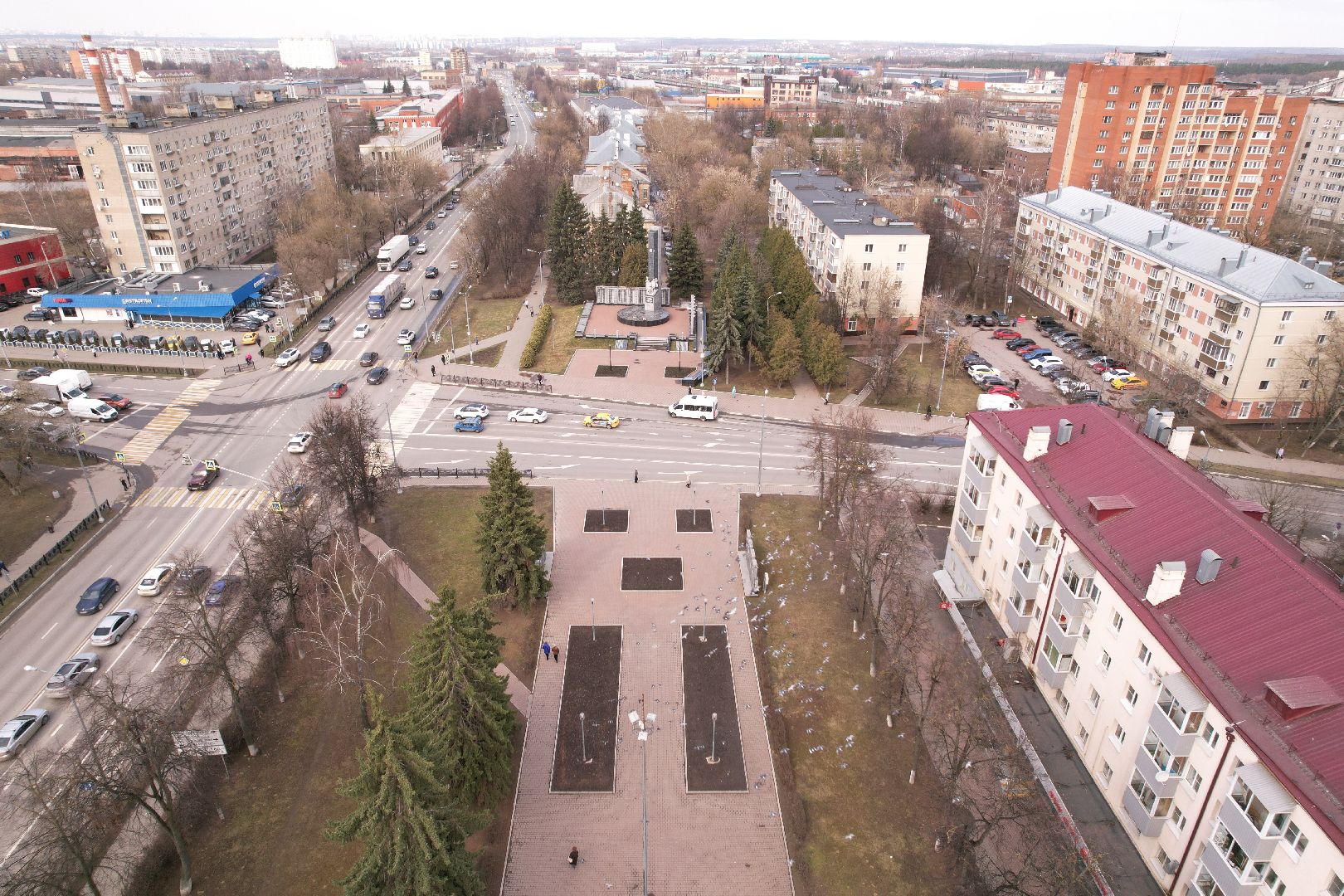 видео с коптера, Обелиск славы в домодедове,