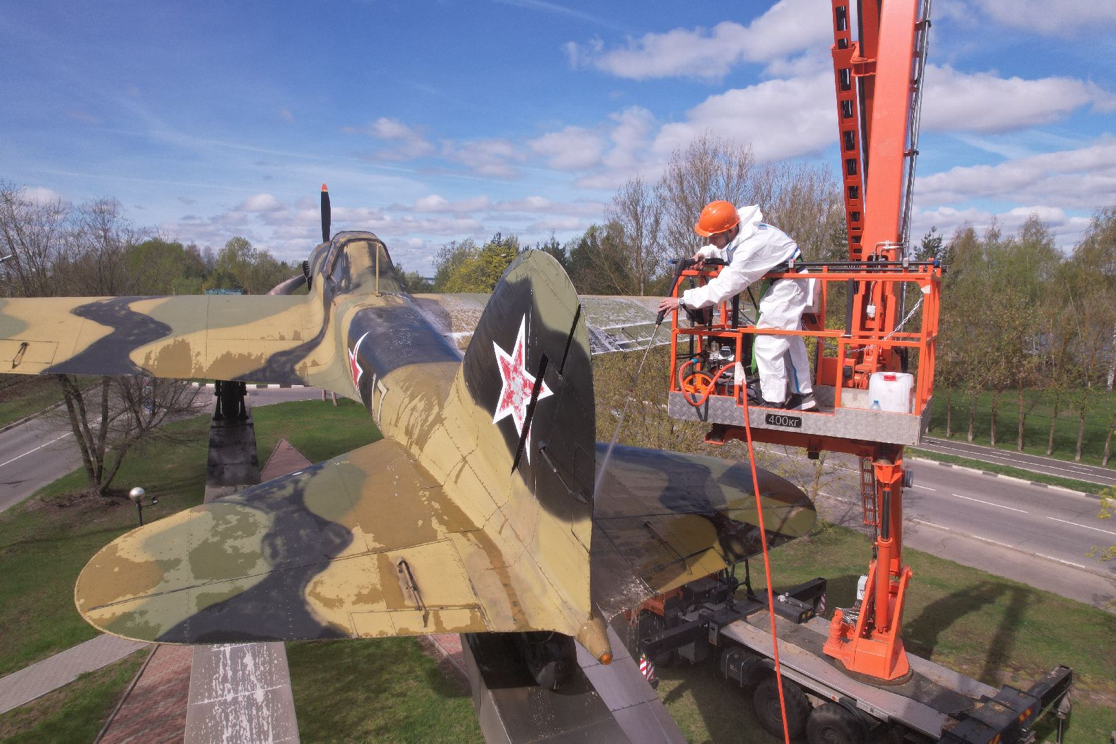 видео с коптера, памятник штурмовику ИЛ-2,