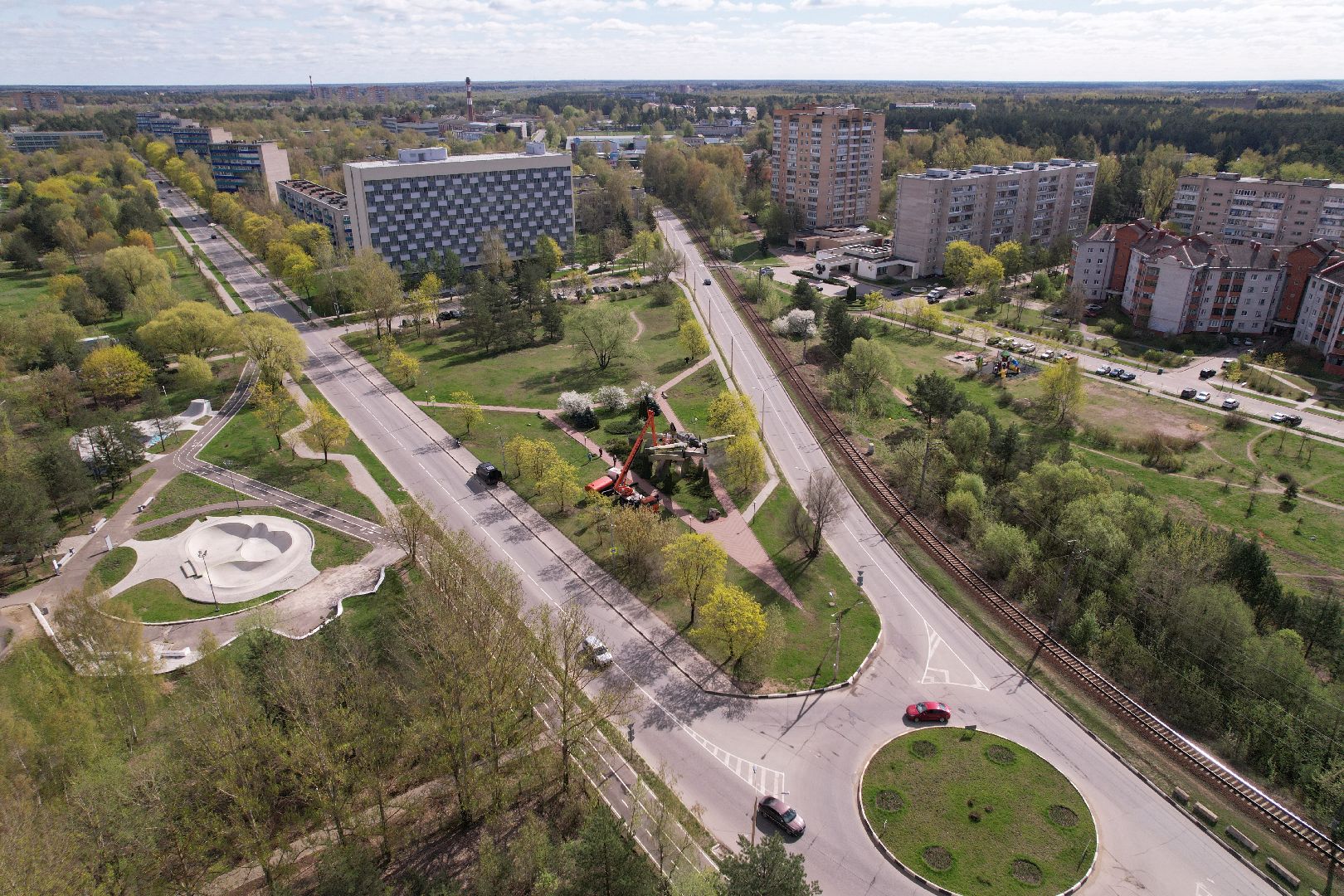 видео с коптера, памятник штурмовику ИЛ-2,