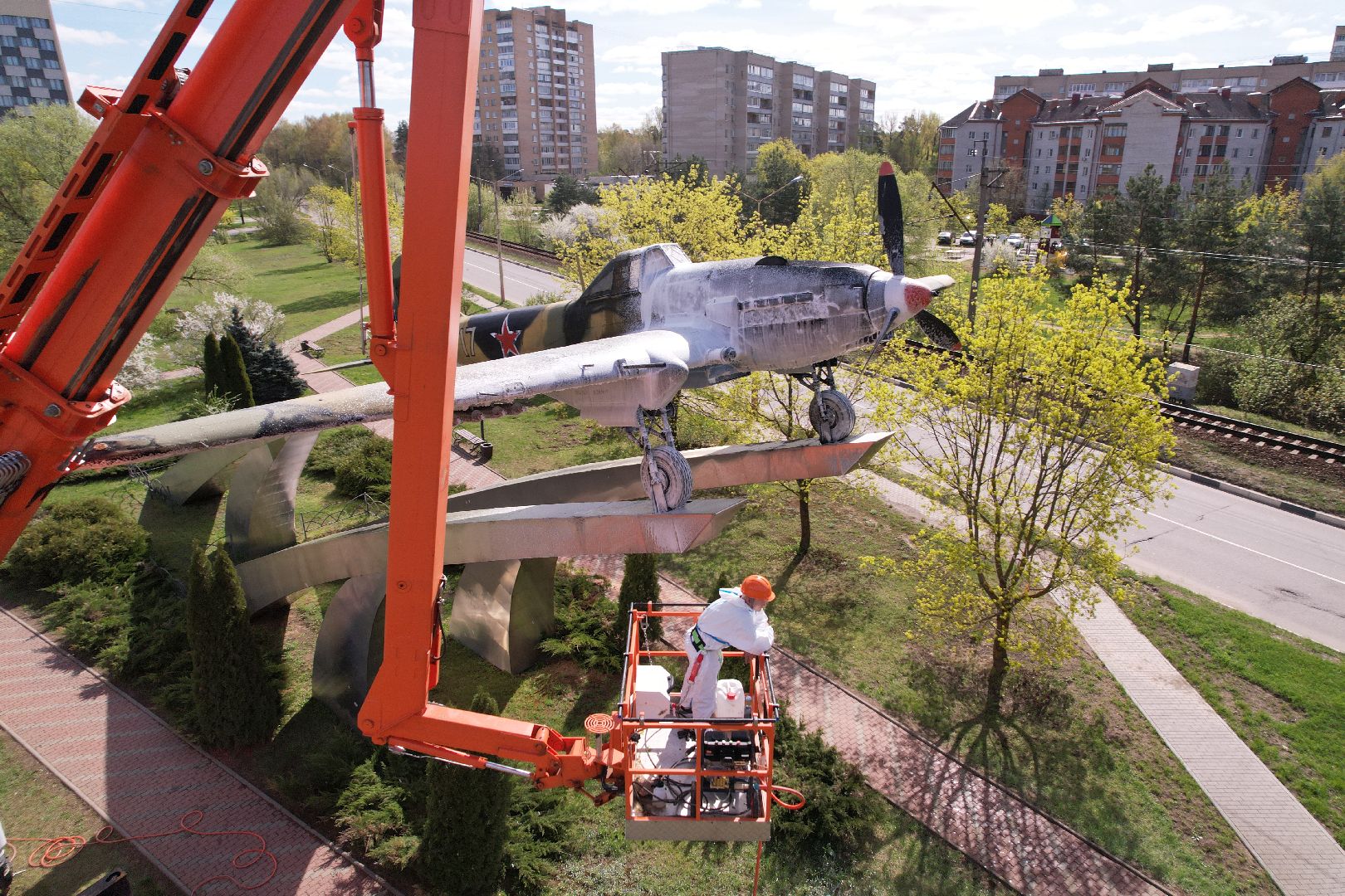 видео с коптера, памятник штурмовику ИЛ-2,