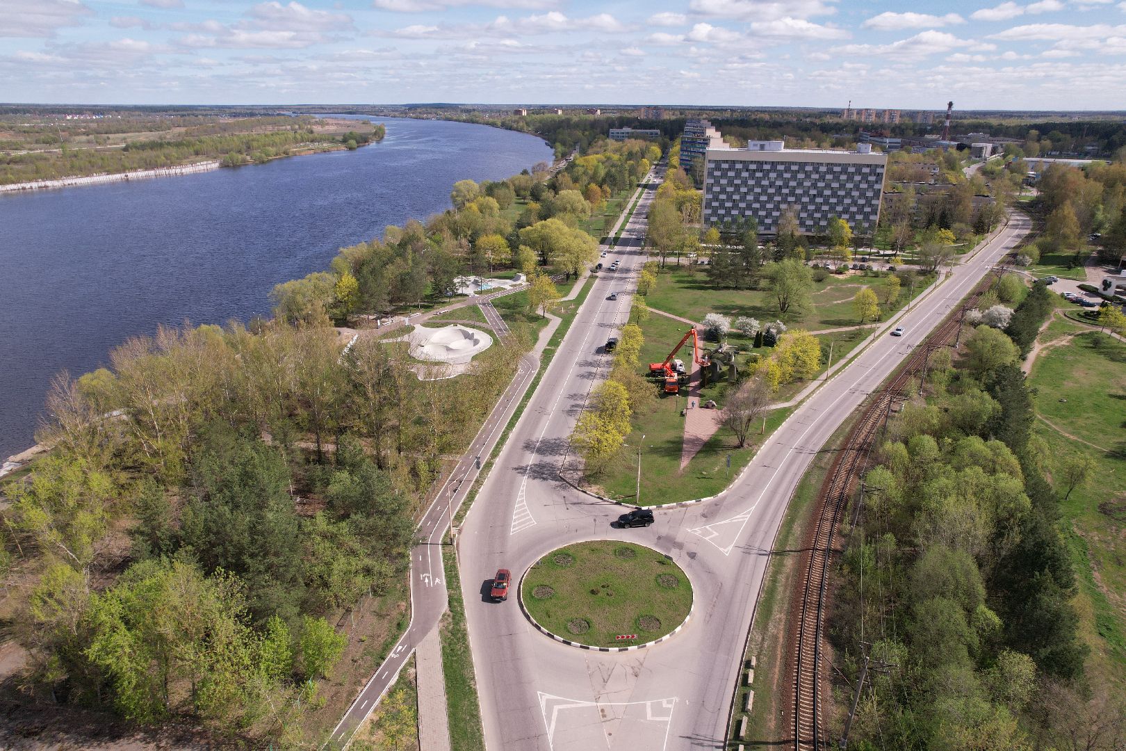 видео с коптера, памятник штурмовику ИЛ-2,