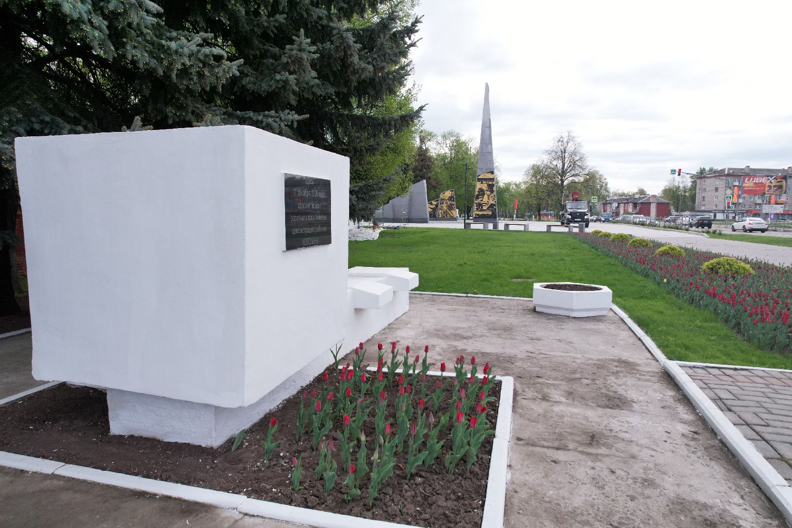 видео с коптера, стела город трудовой доблести, мемориальный парк коломны,