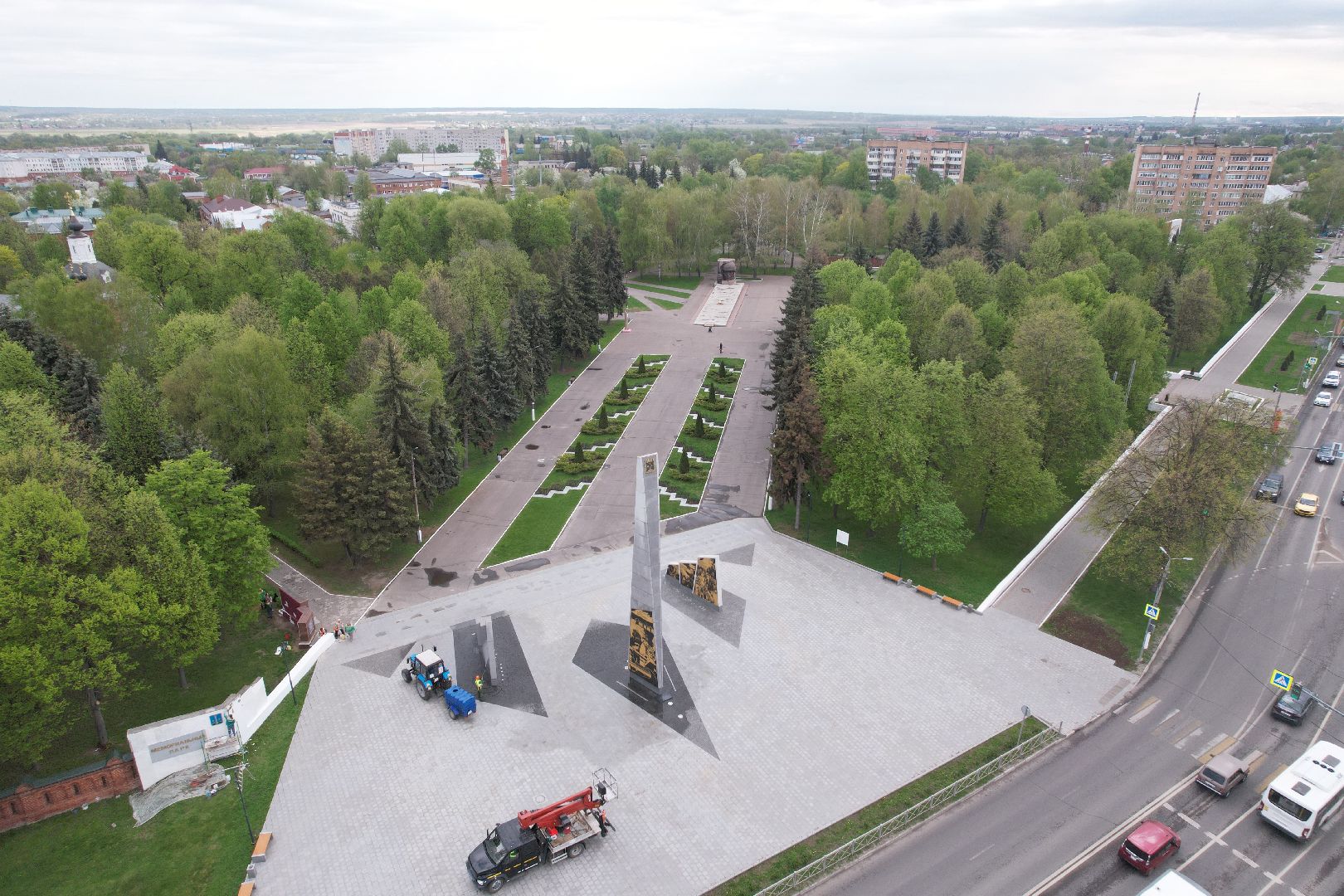 видео с коптера, стела город трудовой доблести, мемориальный парк коломны,